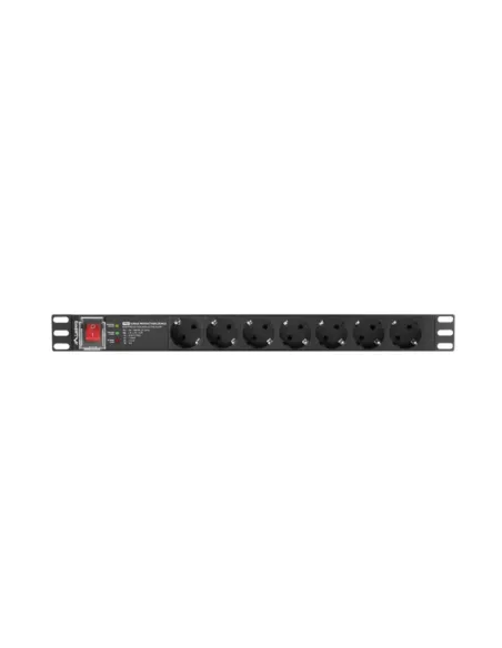 Regleta lanberg 1u 16a 7x schuko rack 19 pulgadas 2m negro