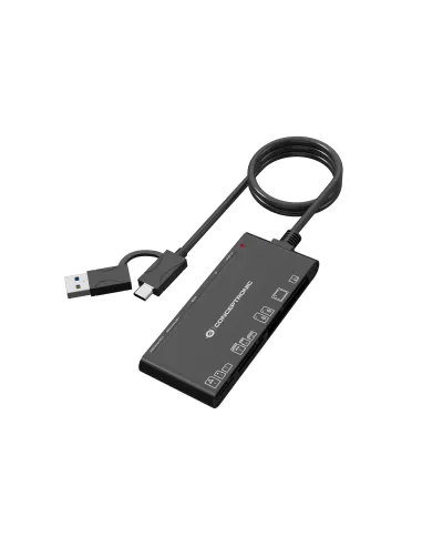 Conceptronic BIAN10B lector de tarjeta USB 3.2 Gen 1 (3.1 Gen 1) Type-A Type-C Negro