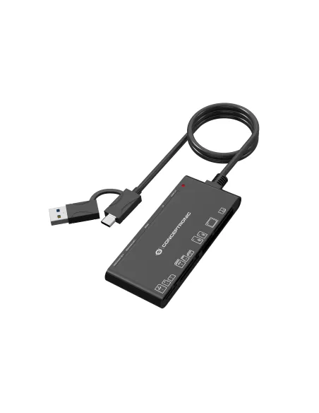 Conceptronic BIAN10B lector de tarjeta USB 3.2 Gen 1 (3.1 Gen 1) Type-A Type-C Negro