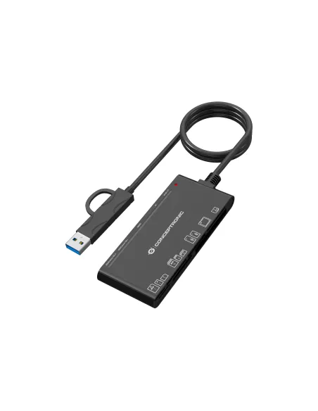 Conceptronic BIAN10B lector de tarjeta USB 3.2 Gen 1 (3.1 Gen 1) Type-A Type-C Negro