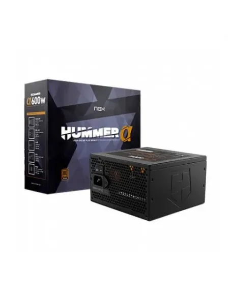 Fuente de alimentacion nox 600w hummer alpha  x600w 80+ bronze - semimodular atx