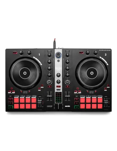 Hercules INPULSE 300 MK2 Controladora con opción de realizar scratch utilizando discos de vinilo Negro, Rojo