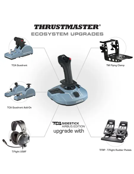 Thrustmaster TCA Quadrant Airbus Edition Negro, Azul Simulador de Vuelo PC