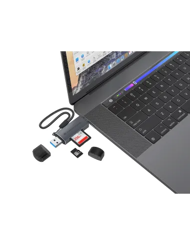 Conceptronic BIAN05G lector de tarjeta USB 3.2 Gen 1 (3.1 Gen 1) Type-A Type-C Gris