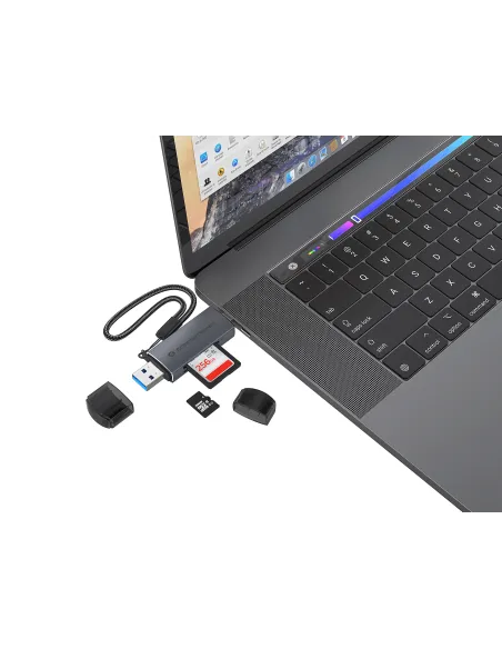 Conceptronic BIAN05G lector de tarjeta USB 3.2 Gen 1 (3.1 Gen 1) Type-A Type-C Gris