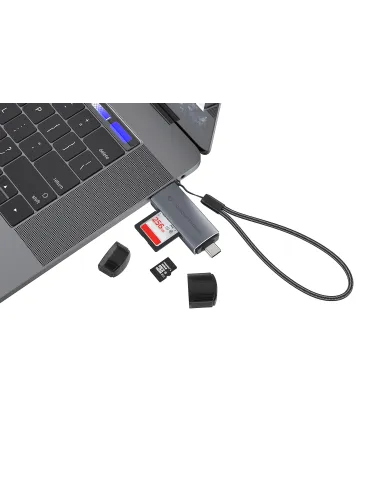 Conceptronic BIAN05G lector de tarjeta USB 3.2 Gen 1 (3.1 Gen 1) Type-A Type-C Gris