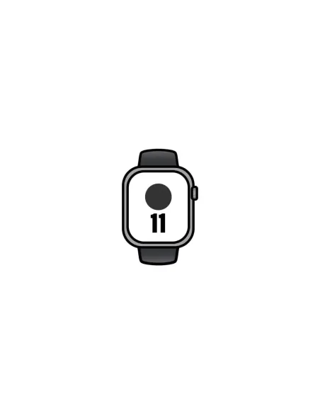 Apple Watch Series 11/ GPS/ 46mm/ Gris Espacial/ Correa Deportiva Negra (S/M)