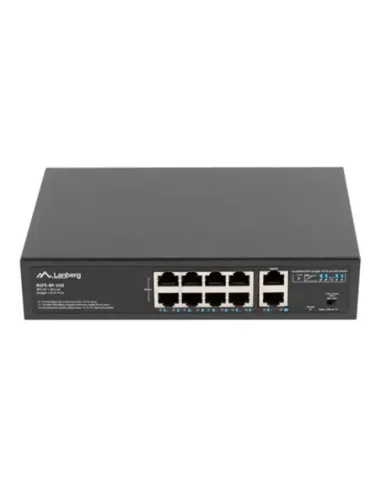 Switch lanberg 10 puertos 100mb 8xpoe+ - 2x gbit ether 120w rack 10 pulgadas - 19 pulgadas