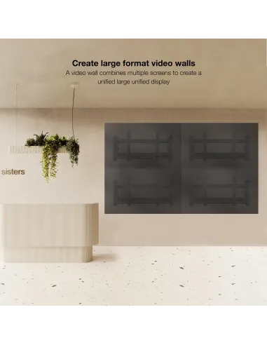 TooQ Soporte Video Wall de Pared para Pantalla 45”- 70”, Negro