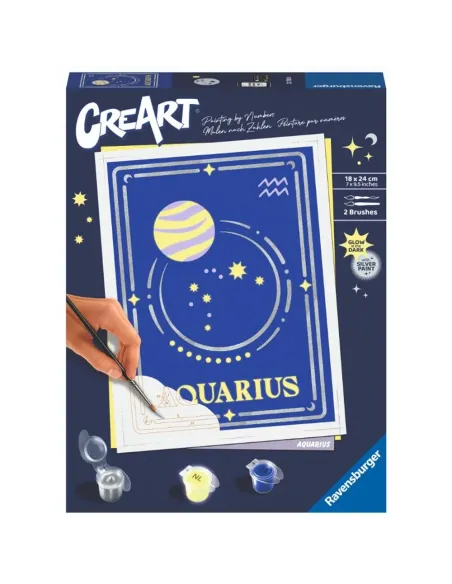 Kit para pintar con números ravensburger creart serie trend d zodiac: acuario