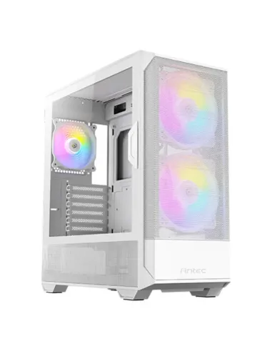 Caja ordenador gaming antec atx nx416l argb cristal templado blanca