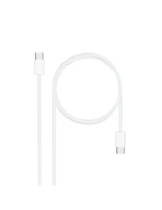 Nanocable Cable USB-C 2.0 60W 3A, USB-C M-USB-C M, Blanco, 1 m
