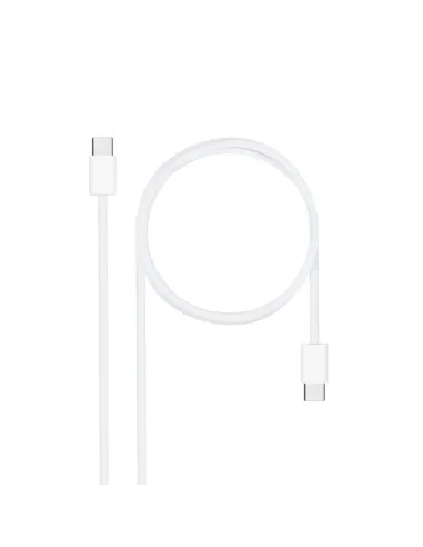 Nanocable Cable USB-C 2.0 60W 3A, USB-C M-USB-C M, Blanco, 1 m