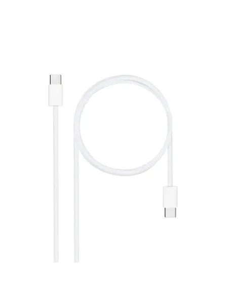 Nanocable Cable USB-C 2.0 60W 3A, USB-C M-USB-C M, Blanco, 1 m