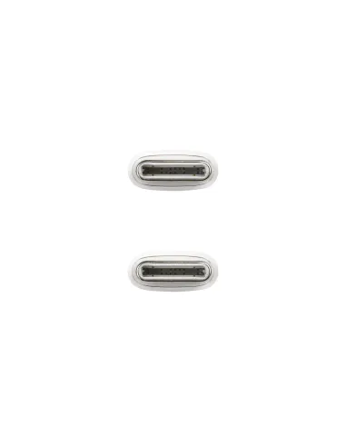 Nanocable Cable USB-C 2.0 60W 3A, USB-C M-USB-C M, Blanco, 1 m