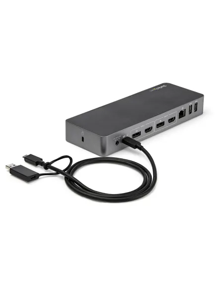 StarTech.com Docking Station Universal para Portátil - Replicador de Puertos Híbrido USB-C -A - 2x HDMI y DP 4K - PD 60W - Mac