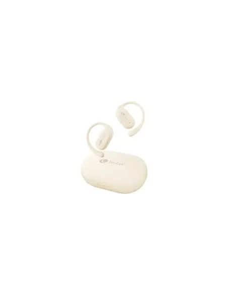 Auriculares Deportivos Bluetooth Leotec Open Air Zenith Sport con estuche de carga/ Autonomía 6.5h/ Beige