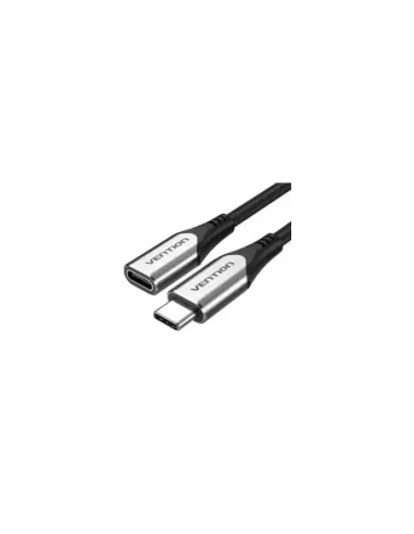 Cable Alargador USB 3.1 Tipo-C Vention TABHF/ USB Tipo-C Macho - USB Tipo-C Hembra/ Hasta 60W/ 5Gbps/ 1m/ Gris