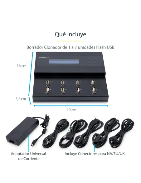 StarTech.com Clonador Autónomo 1 7 para Memorias USB - Copiador de Unidades de Memoria USB - Copia Sector por Sector de Sistema
