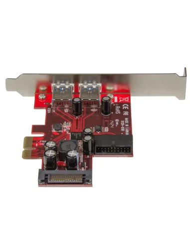 StarTech.com Adaptador tarjeta PCI Express de 2 puertos externos 2 internos USB 3.0 con alimentación SATA