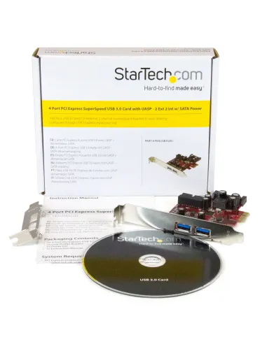 StarTech.com Adaptador tarjeta PCI Express de 2 puertos externos 2 internos USB 3.0 con alimentación SATA