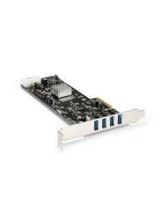 StarTech.com Adaptador Tarjeta PCI Express PCI-E 4 Puertos USB 3.0 UASP 2 Canales de 5Gbps con Alimentación Molex SATA