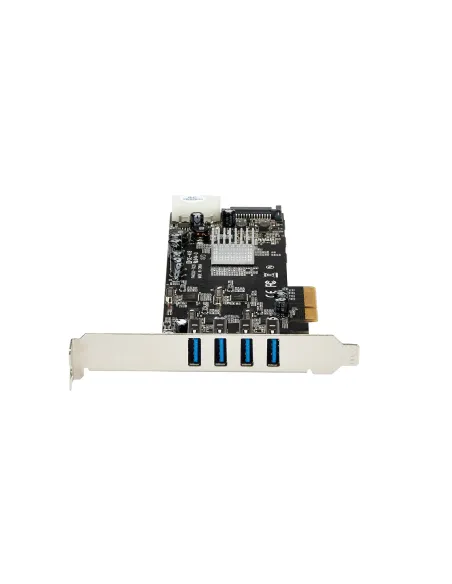 StarTech.com Adaptador Tarjeta PCI Express PCI-E 4 Puertos USB 3.0 UASP 2 Canales de 5Gbps con Alimentación Molex SATA