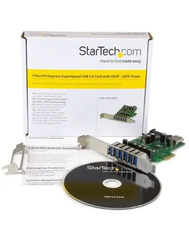 StarTech.com Adaptador tarjeta PCI Express de 7 puertos USB 3.0 con perfil bajo o completo