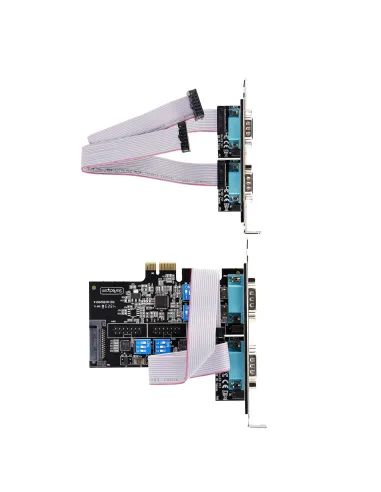 StarTech.com Tarjeta Serie PCI Express de 4 Puertos DB9 - Serial RS232 RS422 RS485 - TAA - UART 16C1050 - ESD de Nivel 4 - con