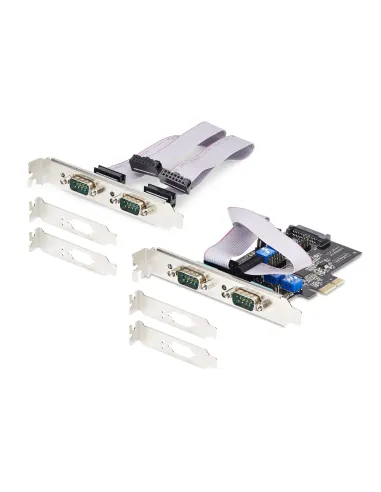 StarTech.com Tarjeta Serie PCI Express de 4 Puertos DB9 - Serial RS232 RS422 RS485 - TAA - UART 16C1050 - ESD de Nivel 4 - con