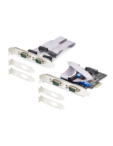 StarTech.com Tarjeta Serie PCI Express de 4 Puertos DB9 - Serial RS232 RS422 RS485 - TAA - UART 16C1050 - ESD de Nivel 4 - con