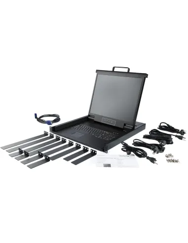 StarTech.com Consola KVM de Montaje en Rack - Teclado QWERTY - KVM para Rack de Servidores de 1 puerto VGA con Monitor LCD de