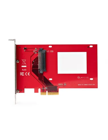 StarTech.com Tarjeta Adaptador U.3 a PCIe - Adaptador PCIe 4.0 x4 para SSDs U.3 NVMe de 2,5" - Tarjeta de Expansión PCI Express