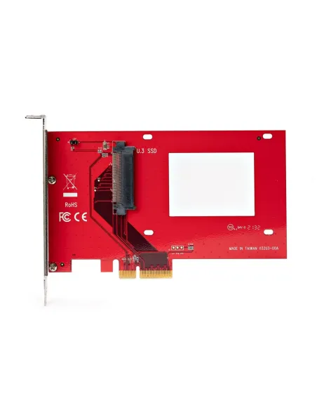 StarTech.com Tarjeta Adaptador U.3 a PCIe - Adaptador PCIe 4.0 x4 para SSDs U.3 NVMe de 2,5" - Tarjeta de Expansión PCI Express