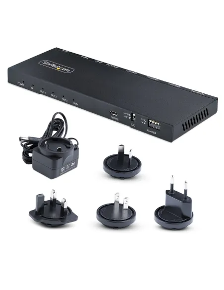 StarTech.com Splitter Divisor HDMI de 4 Puertos, Vídeo HDMI 2.0 de 4K a 60Hz, Multiplicador HDMI 4K con Escalador incorporado,