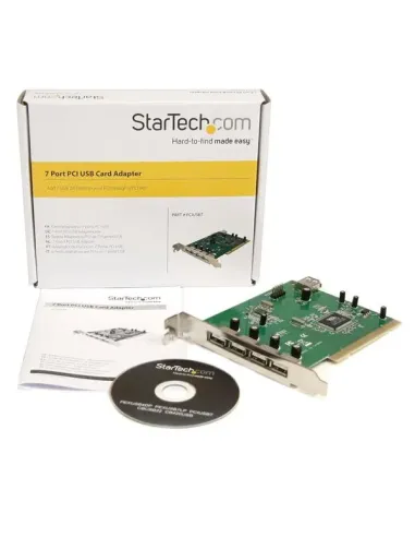 StarTech.com Adaptador Tarjeta PCI USB 2.0 de Alta Velocidad 7 Puertos - 4 Externos y 3 Internos
