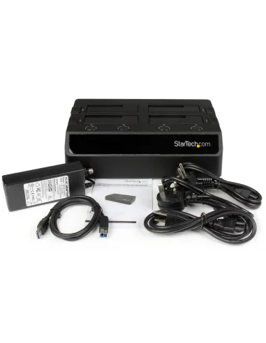 StarTech.com Base de Acoplamiento USB 3.0 de 4 Bahías SATA - Docking Station USB de Discos Duros o SSD SATA III de 2,5 3,5" -
