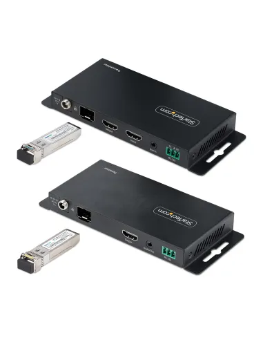 StarTech.com Juego Extensor de HDMI 4K por Fibra - 4K a 60Hz hasta 1km (Monomodo) o 330m (Multimodo) - Fibra Óptica LC - HDR -