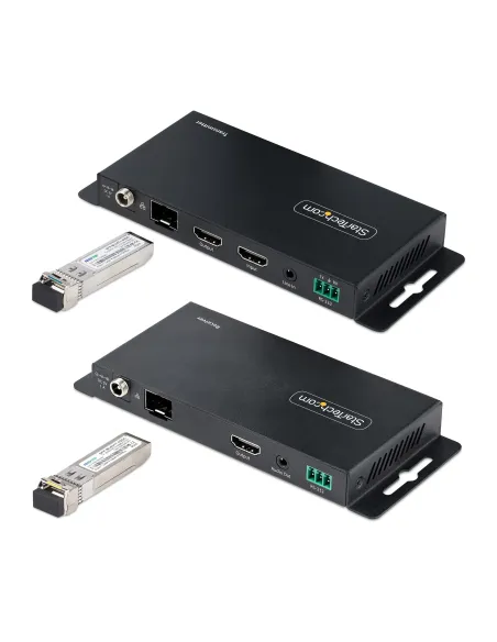 StarTech.com Juego Extensor de HDMI 4K por Fibra - 4K a 60Hz hasta 1km (Monomodo) o 330m (Multimodo) - Fibra Óptica LC - HDR -