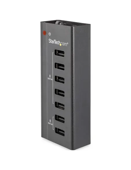 StarTech.com Estación de Carga USB de 7 Puertos Autónoma - 5x Puertos de 1A y 2x Puertos de 2A - Base de Carga USB