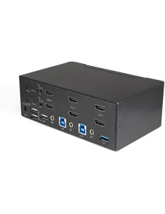 StarTech.com Switch Conmutador KVM de 2 Puertos HDMI 2.0 4K para 2 Monitores - Vídeo de 4K y 60Hz Ultra HD - HDR - Hub Ladrón 2