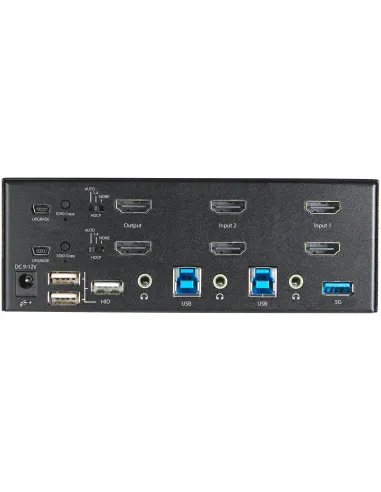 StarTech.com Switch Conmutador KVM de 2 Puertos HDMI 2.0 4K para 2 Monitores - Vídeo de 4K y 60Hz Ultra HD - HDR - Hub Ladrón