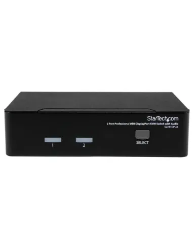 StarTech.com Conmutador Switch Profesional KVM 2 Puertos Vídeo DisplayPort - USB con Audio - 2560x1600