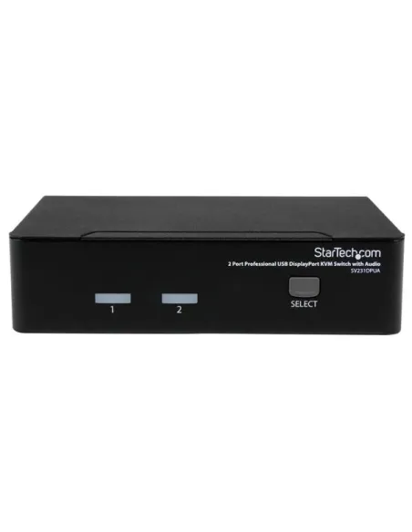 StarTech.com Conmutador Switch Profesional KVM 2 Puertos Vídeo DisplayPort - USB con Audio - 2560x1600