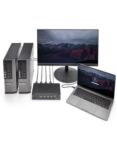 StarTech.com Switch Conmutador KVM de 4 Puertos HDMI 1080p con USB 3.0