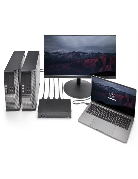 StarTech.com Switch Conmutador KVM de 4 Puertos HDMI 1080p con USB 3.0