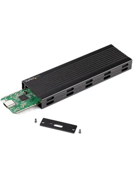 StarTech.com Caja Externa USB-C de 10Gbps a NVMe M.2 or SSD SATA M.2 - Carcasa de Aluminio Portátil para SSD NGFF M.2 PCIe SATA