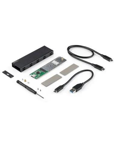 StarTech.com Caja Externa USB-C de 10Gbps a NVMe M.2 or SSD SATA M.2 - Carcasa de Aluminio Portátil para SSD NGFF M.2 PCIe SATA