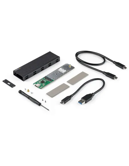 StarTech.com Caja Externa USB-C de 10Gbps a NVMe M.2 or SSD SATA M.2 - Carcasa de Aluminio Portátil para SSD NGFF M.2 PCIe SATA