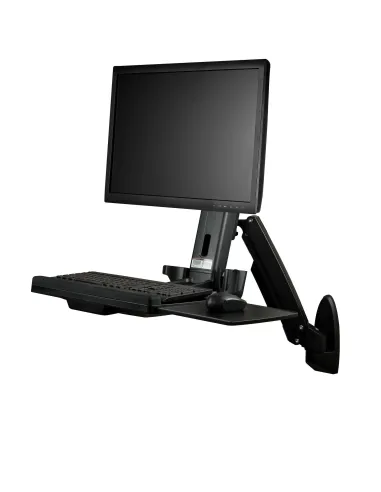 StarTech.com Estación de Trabajo de Pie y Sentado para Montaje en Pared - Para Un Monitor de hasta 24 Pulgadas - Escritorio